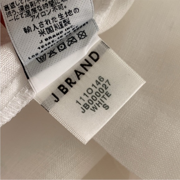 J Brand White Linen Scoop Neck Drop Waist Ruffle Bottom Tank Top Blouse S - Picture 8 of 8